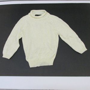 1980s Diane von Furstenberg Medium Short-cropped Mock Neck Ivory Sweater